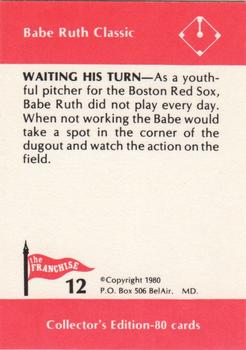 1980 Franchise Babe Ruth #12 Babe Ruth Back