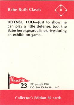 1980 Franchise Babe Ruth #23 Babe Ruth Back