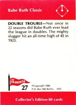 1980 Franchise Babe Ruth #27 Babe Ruth Back