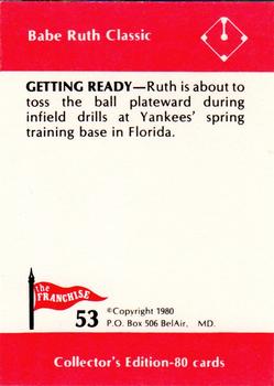 1980 Franchise Babe Ruth #53 Babe Ruth Back