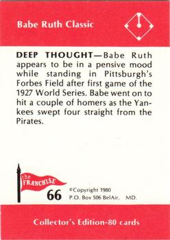 1980 Franchise Babe Ruth #66 Babe Ruth Back