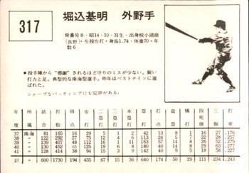 1967 Kabaya-Leaf (JF 4) #317 Motoaki Horigome Back