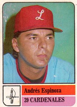1991-92 Venezuelan Winter League Stickers #39 Andres Espinoza Front