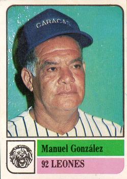 1991-92 Venezuelan Winter League Stickers #92 Manuel Gonzalez Front