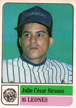 1991-92 Venezuelan Winter League Stickers #95 Julio Cesar Strauss Front