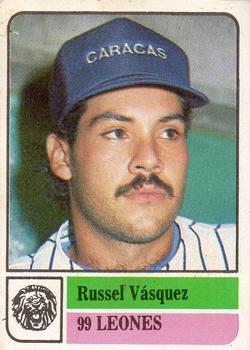 1991-92 Venezuelan Winter League Stickers #99 Russell Vasquez Front