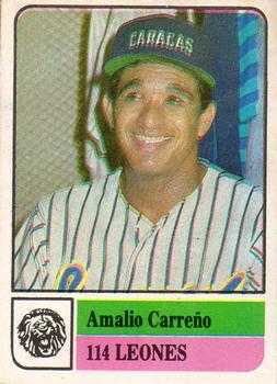 1991-92 Venezuelan Winter League Stickers #114 Amalio Carreño Front