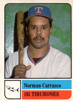 1991-92 Venezuelan Winter League Stickers #193 Norman Carrasco Front