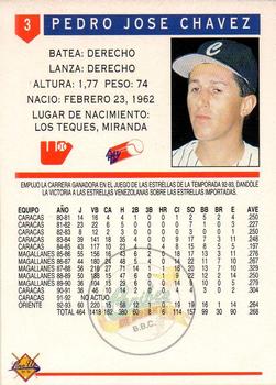 1993-94 Line Up Venezuelan Winter League #3 Pedro Jose Chavez Back