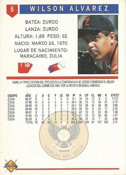 1993-94 Line Up Venezuelan Winter League #6 Wilson Alvarez Back