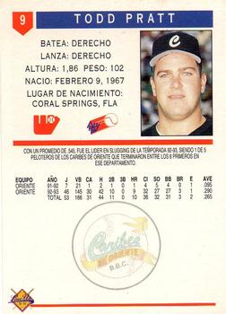 1993-94 Line Up Venezuelan Winter League #9 Todd Pratt Back