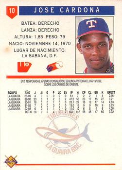 1993-94 Line Up Venezuelan Winter League #10 Jose Cardona Back