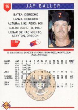 1993-94 Line Up Venezuelan Winter League #16 Jay Baller Back