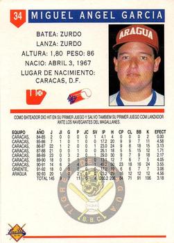 1993-94 Line Up Venezuelan Winter League #34 Miguel Angel Garcia Back