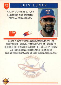 1993-94 Line Up Venezuelan Winter League #42 Luis Lunar Back