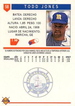 1993-94 Line Up Venezuelan Winter League #58 Todd Jones Back