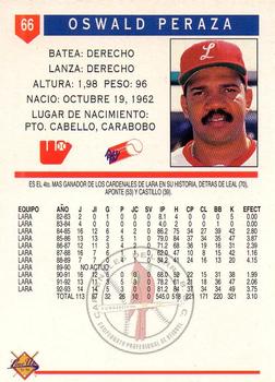 1993-94 Line Up Venezuelan Winter League #66 Oswald Peraza Back