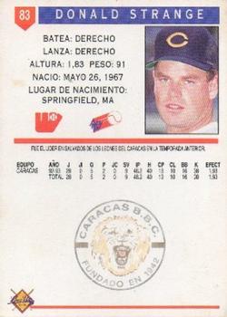 1993-94 Line Up Venezuelan Winter League #83 Donald Strange Back