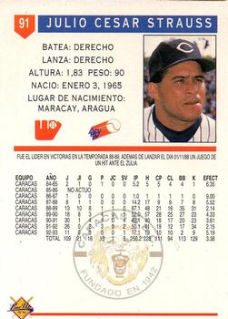 1993-94 Line Up Venezuelan Winter League #91 Julio Cesar Strauss Back
