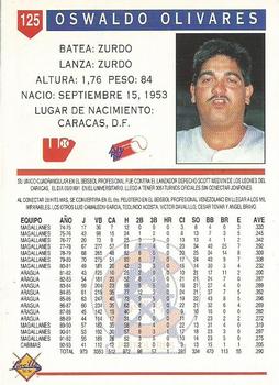 1993-94 Line Up Venezuelan Winter League #125 Oswaldo Olivares Back