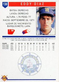 1993-94 Line Up Venezuelan Winter League #138 Eddy Diaz Back