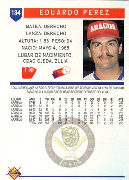 1993-94 Line Up Venezuelan Winter League #184 Eduardo Perez Back
