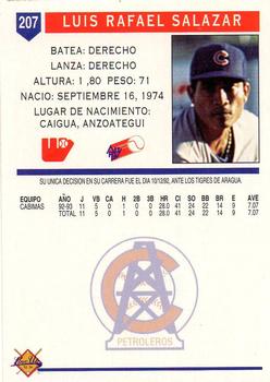 1993-94 Line Up Venezuelan Winter League #207 Luis R. Salazar Back