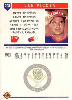 1993-94 Line Up Venezuelan Winter League #208 Len Picota Back