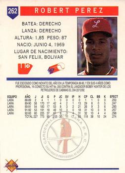 1993-94 Line Up Venezuelan Winter League #262 Robert Perez Back