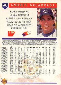 1993-94 Line Up Venezuelan Winter League #280 Andres Galarraga Back