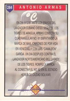 1993-94 Line Up Venezuelan Winter League #284 Antonio Armas Back