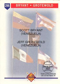 1993-94 Line Up Venezuelan Winter League #296 Scott Bryant / Jeff Grotewold Back