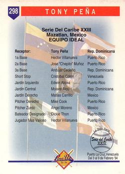 1993-94 Line Up Venezuelan Winter League #298 Tony Pena Back