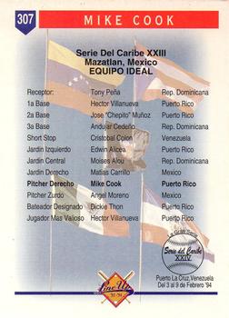 1993-94 Line Up Venezuelan Winter League #307 Mike Cook Back
