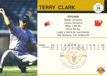 1994-95 Line Up Venezuelan Winter League #34 Terry Clark Back