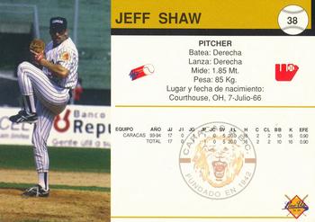 1994-95 Line Up Venezuelan Winter League #38 Jeff Shaw Back
