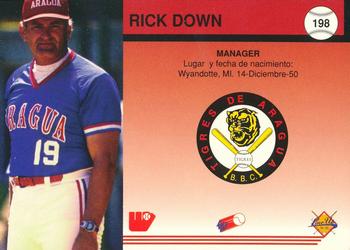1994-95 Line Up Venezuelan Winter League #198 Rick Down Back