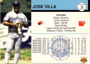 1994-95 Line Up Venezuelan Winter League #11 Jose Villa Back