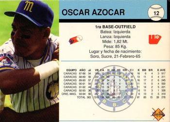 1994-95 Line Up Venezuelan Winter League #12 Oscar Azocar Back