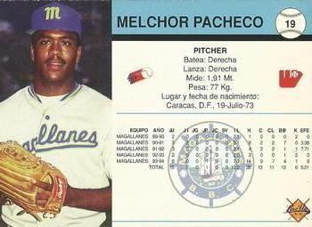 1994-95 Line Up Venezuelan Winter League #19 Melchor Pacheco Back