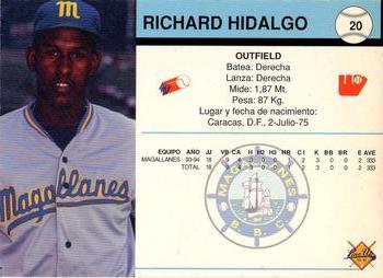 1994-95 Line Up Venezuelan Winter League #20 Richard Hidalgo Back