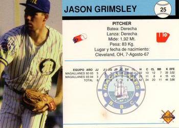1994-95 Line Up Venezuelan Winter League #25 Jason Grimsley Back