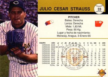 1994-95 Line Up Venezuelan Winter League #33 Julio Cesar Strauss Back