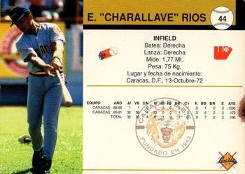 1994-95 Line Up Venezuelan Winter League #44 Eduardo Rios Back