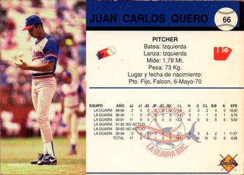 1994-95 Line Up Venezuelan Winter League #66 Juan Carlos Quero Back