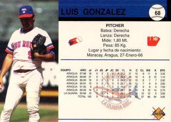 1994-95 Line Up Venezuelan Winter League #68 Luis Gonzalez Back
