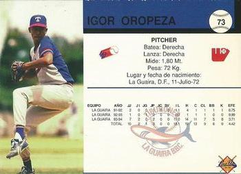 1994-95 Line Up Venezuelan Winter League #73 Igor Oropeza Back