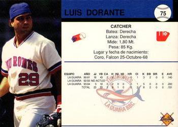 1994-95 Line Up Venezuelan Winter League #75 Luis Dorante Back