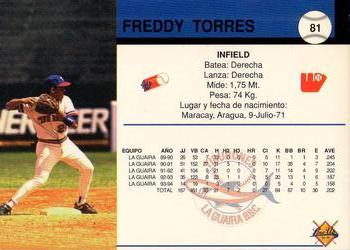 1994-95 Line Up Venezuelan Winter League #81 Freddy Torres Back