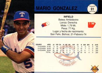 1994-95 Line Up Venezuelan Winter League #91 Mario Gonzalez Back
